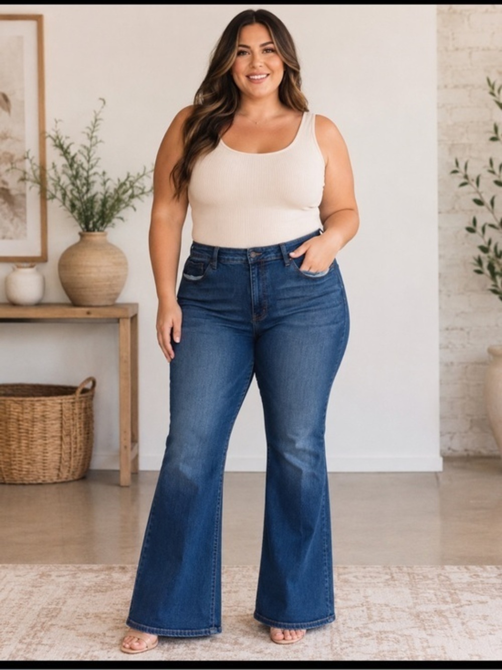 Judy Blue Size 24W Dark Wash Flare Fit Stretch Jeans